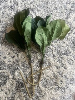 Faux Fiddle Leaf Stem - Green Artificial Plant Accent